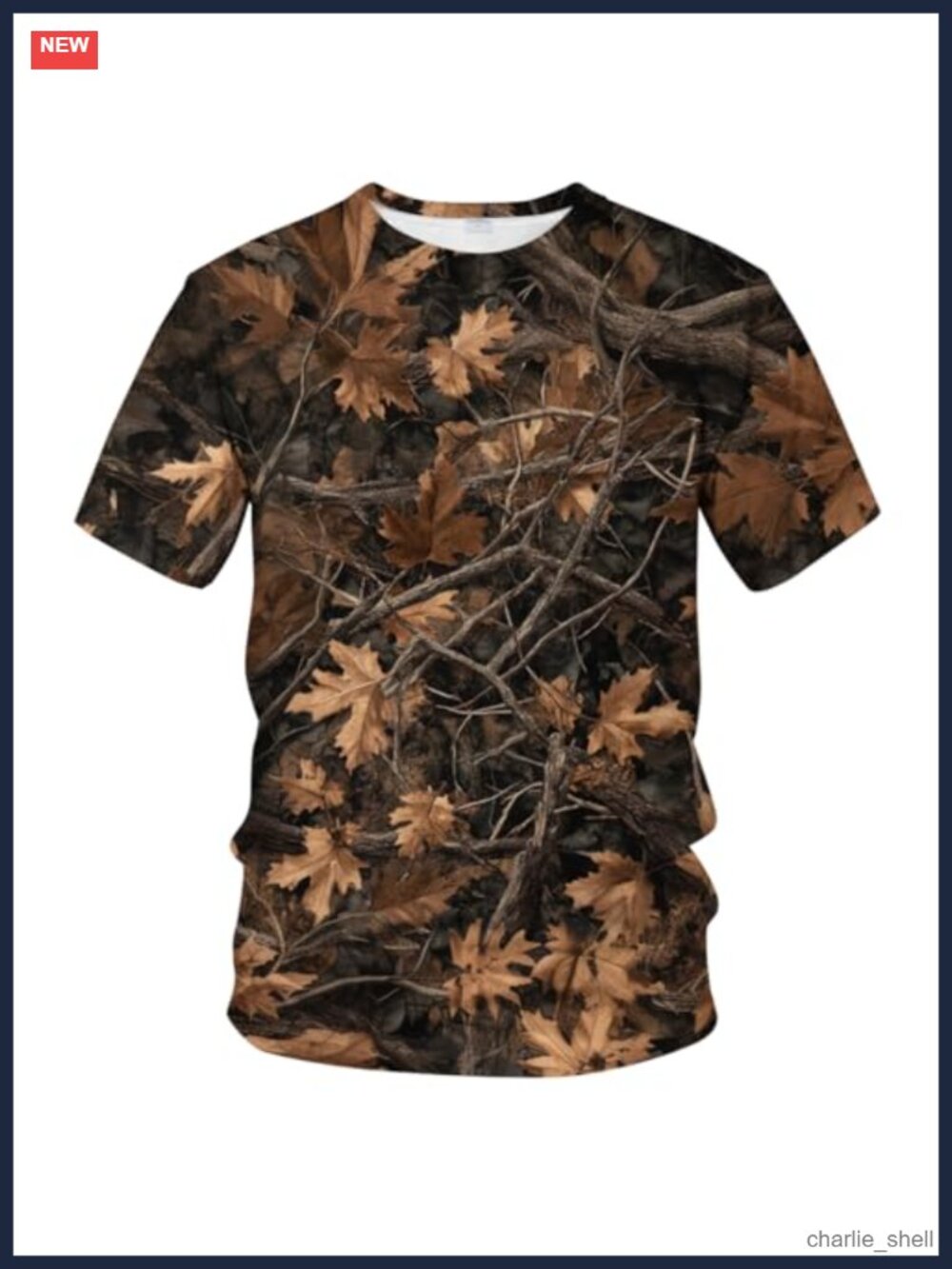 Tree Camo Graphic T-Shirt Polyester Spandex Crewneck Short Sleeve Hunting
